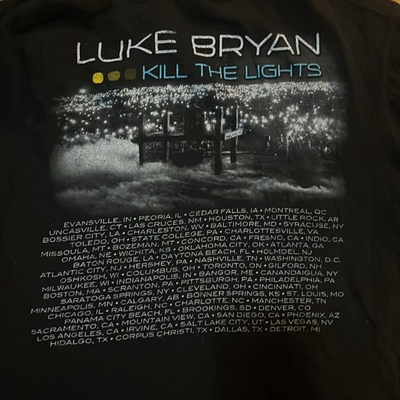 Luke Bryan kill the lights 2016 concert tour black t-shirt men's size small - Picture 6 of 9